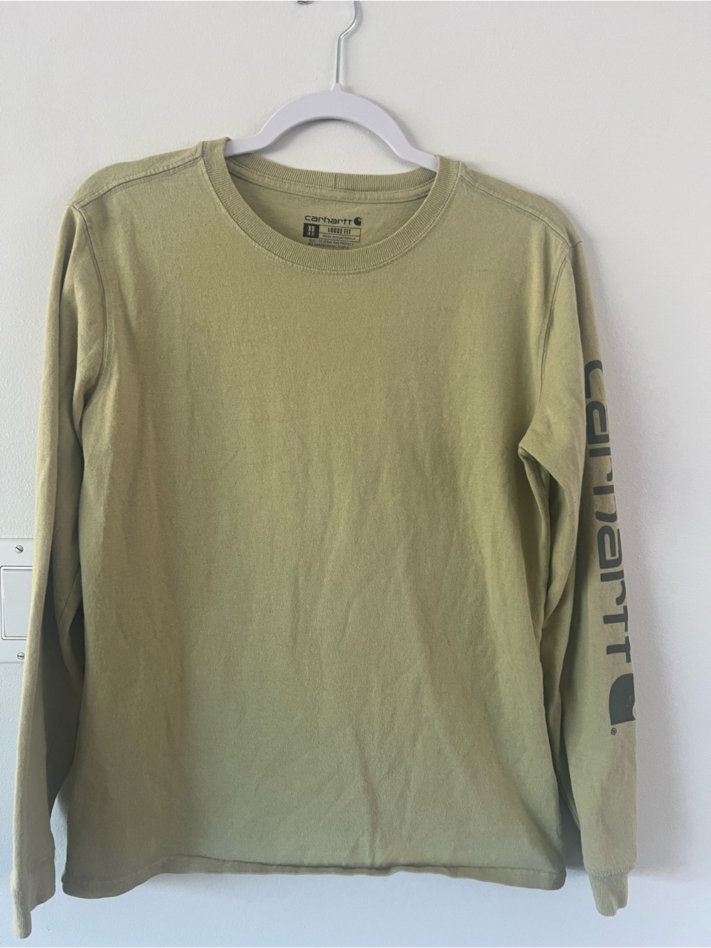 Carhartt  Green Women’s XS Loose Fit Long Sleeve Logo Tee Workwear Work
